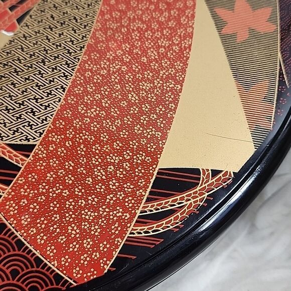 Vintage Lacquerware Bento Hors de houvre Snack Tray with Lid Yamanaka - Picture 9 of 9